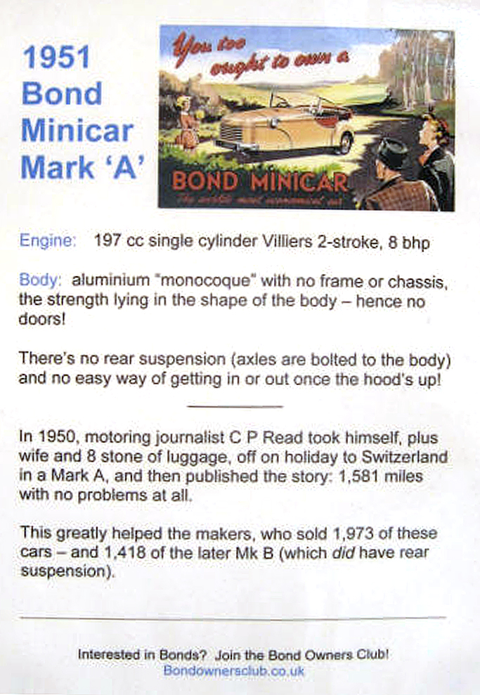 The Bond's display board