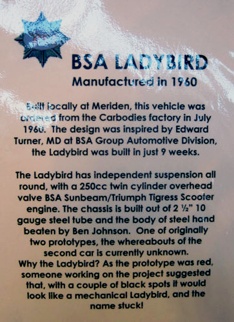 The Ladybird's display board