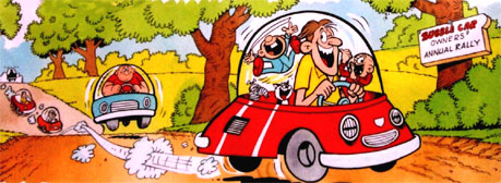 Bubblecar rally cartoon