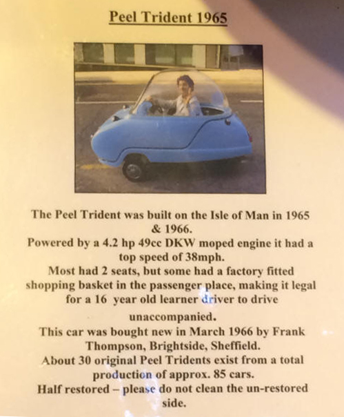 1965 Peel Trident information board