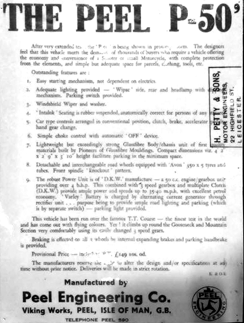 1964 Peel 50 information board